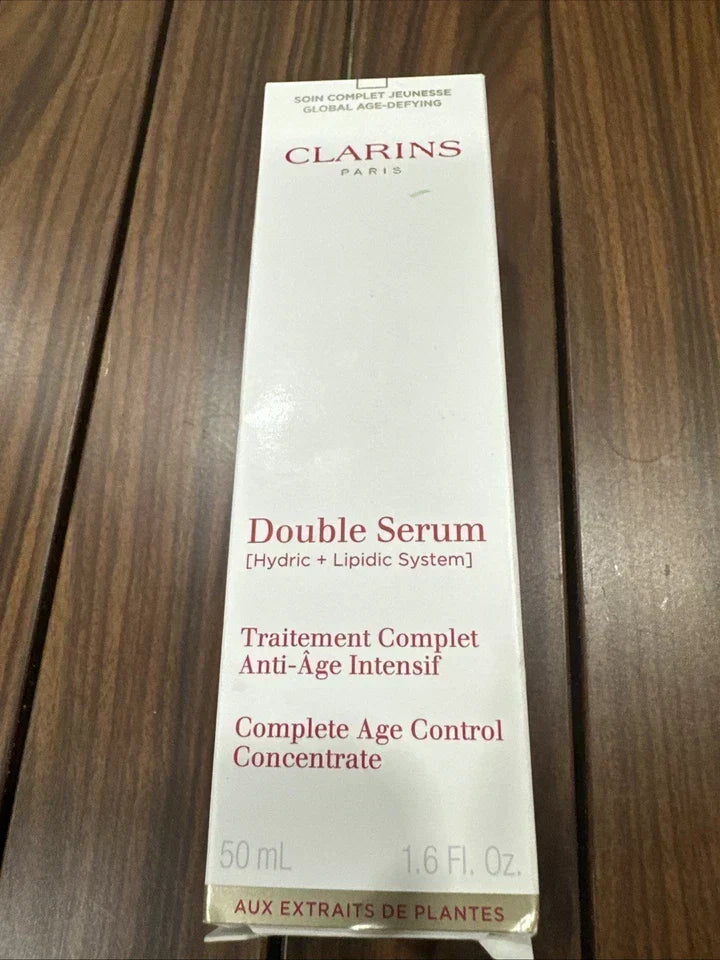Clarins Double Serum Complete Age Defying Concentrate 1.6oz 50ml Hydric Lipidic