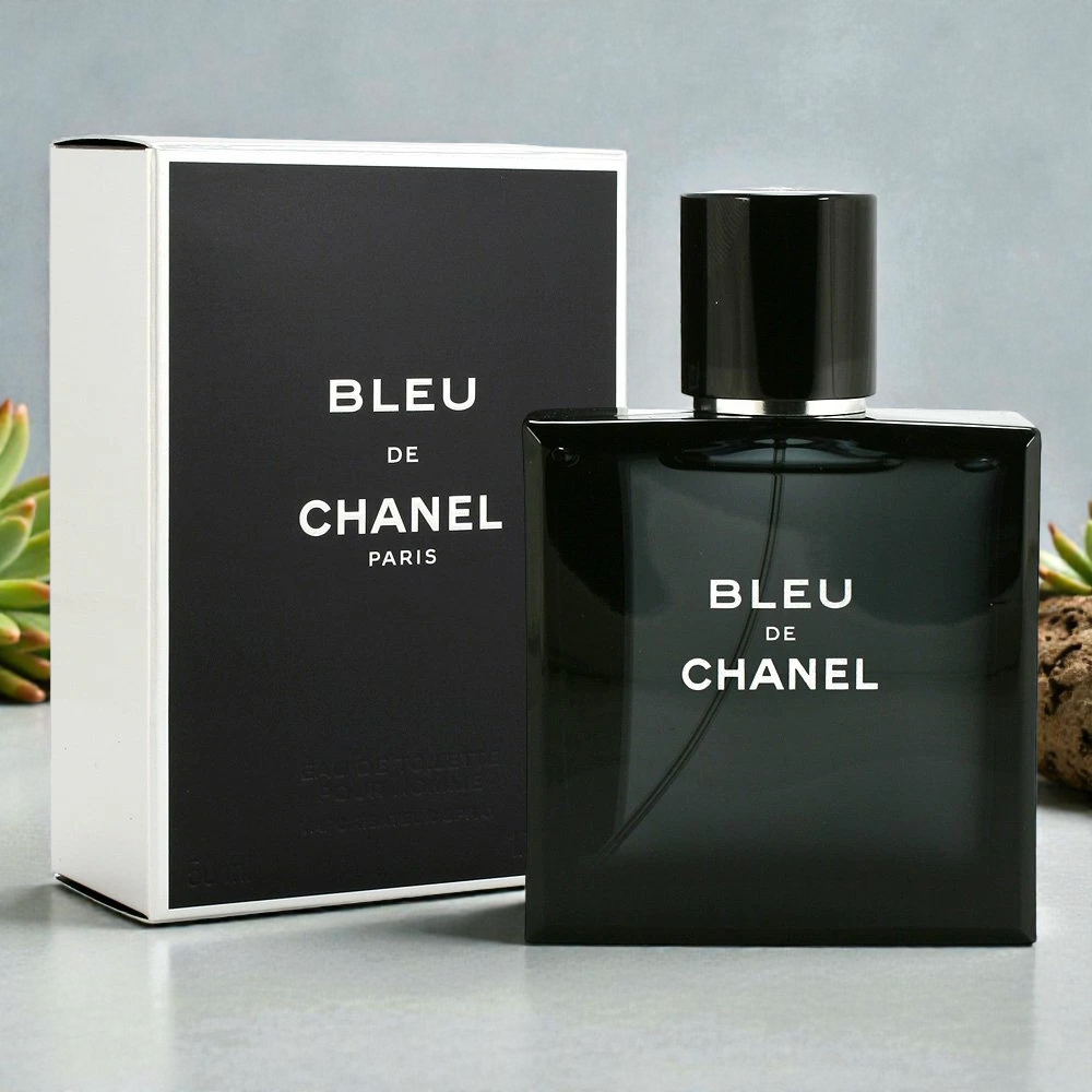 Bleu de Chanel Eau de Toilette Spray for Men 3.4 oz 100ml Fresh Woody Fragrance