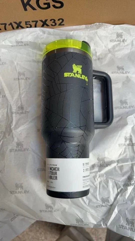 Stanley Halloween Web Glow Quencher H2.0 Tumbler 40 oz Glow Spiderweb Insulated Cup