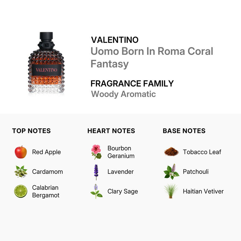 Valentino Uomo Born in Roma Coral Fantasy Eau de Toilette Spray Men 100ml 3.4 oz